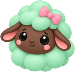A little mint lamb with a pink bow